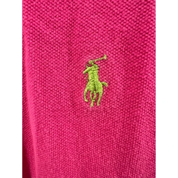 Kids Polo Ralph Lauren Pink Short Sleeve Polo Shirt Size M 10 12 - Picture 3 of 7